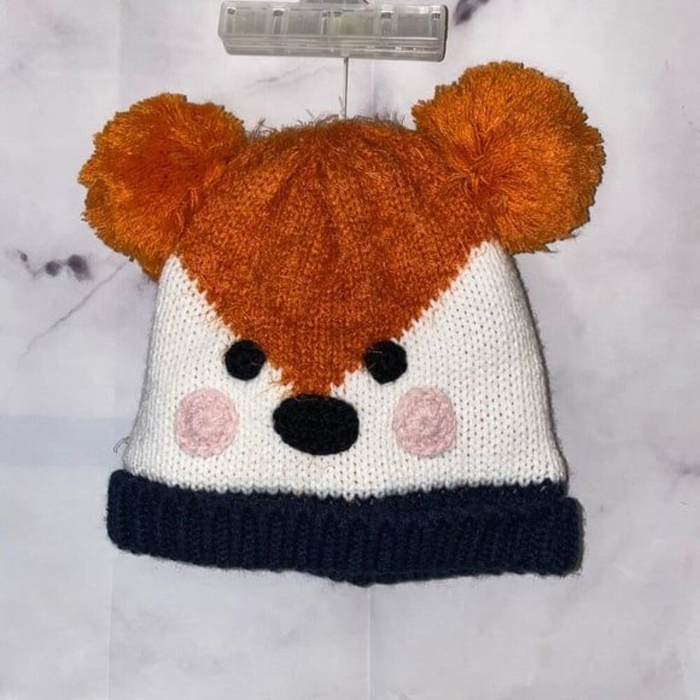 Critter cuff beanie knit fox hat